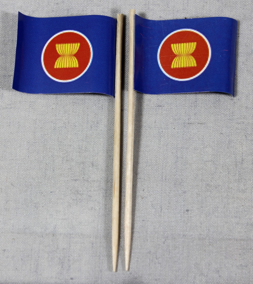 Party-Picker Flagge ASEAN Papierfähnchen in Spitzenqualität 50 Stück Beutel