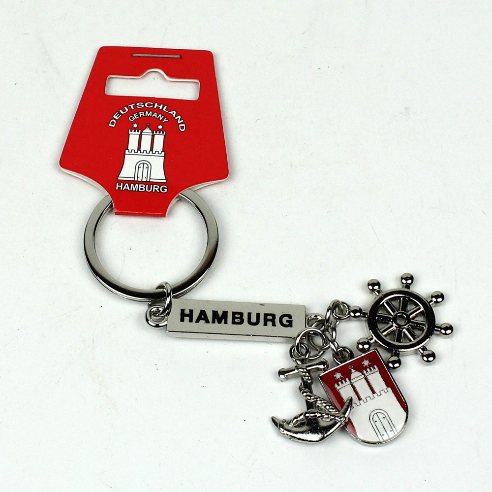 Schlüsselanhänger Hamburg Wappen Anker Steuerrad Mitbringsel Deko Souvenir Schlüßelanhänger