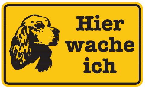 Aluminium Schild Hund Hundekopf Hier wache ich 120x200 mm geprägt