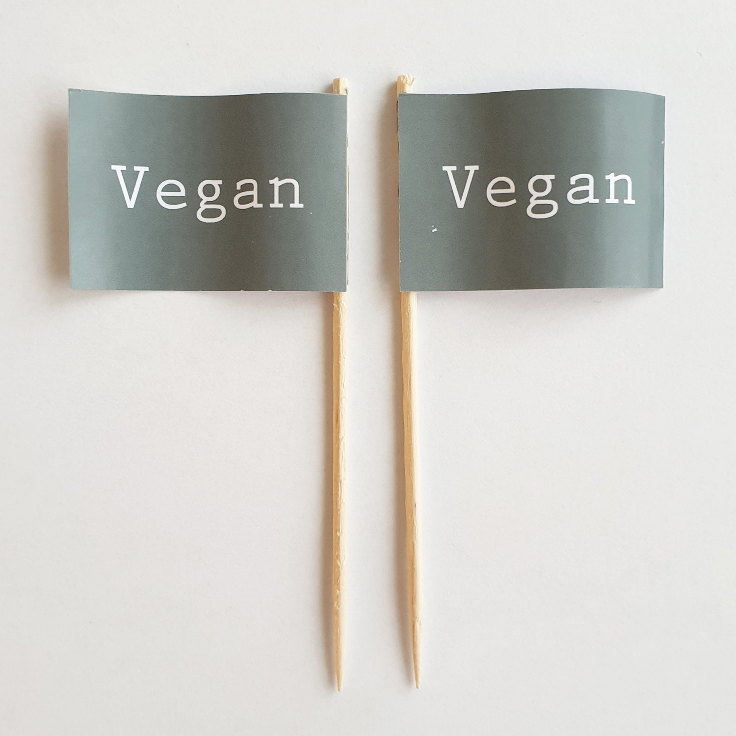 Party-Picker Flagge GRAU Vegan Papierfähnchen in Spitzenqualität 50 Stück Beutel