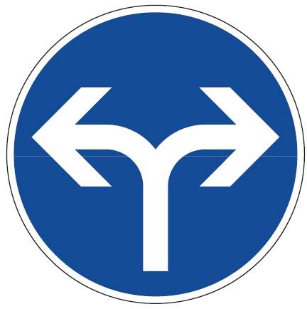 K2093120 Verkehrsschild / Verkehrszeichen Pfeil Fahrtrichtung links rechts 600 mm rund Aluminium reflektieren