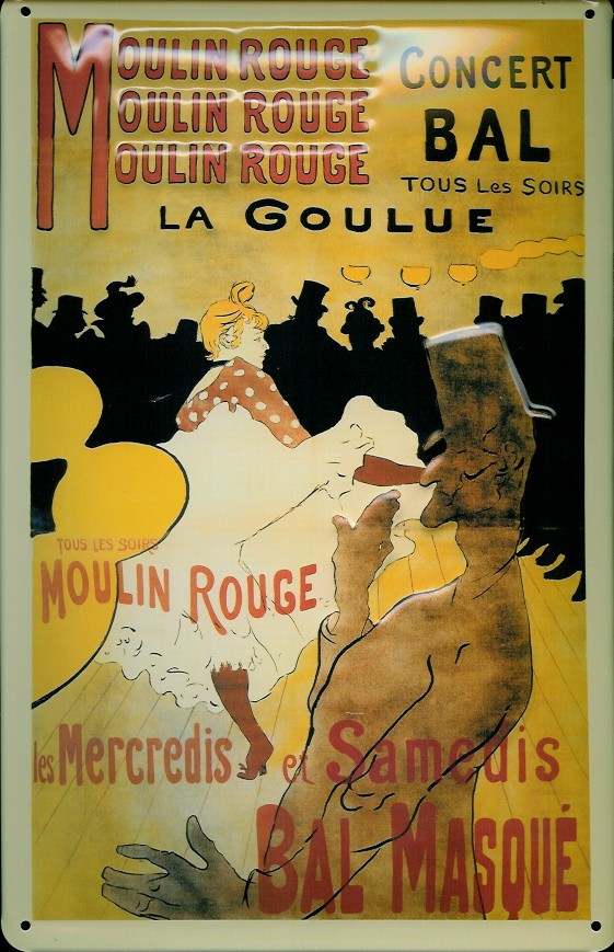 Blechschild Nostalgieschild Moulin Rouge la Goulue Paris