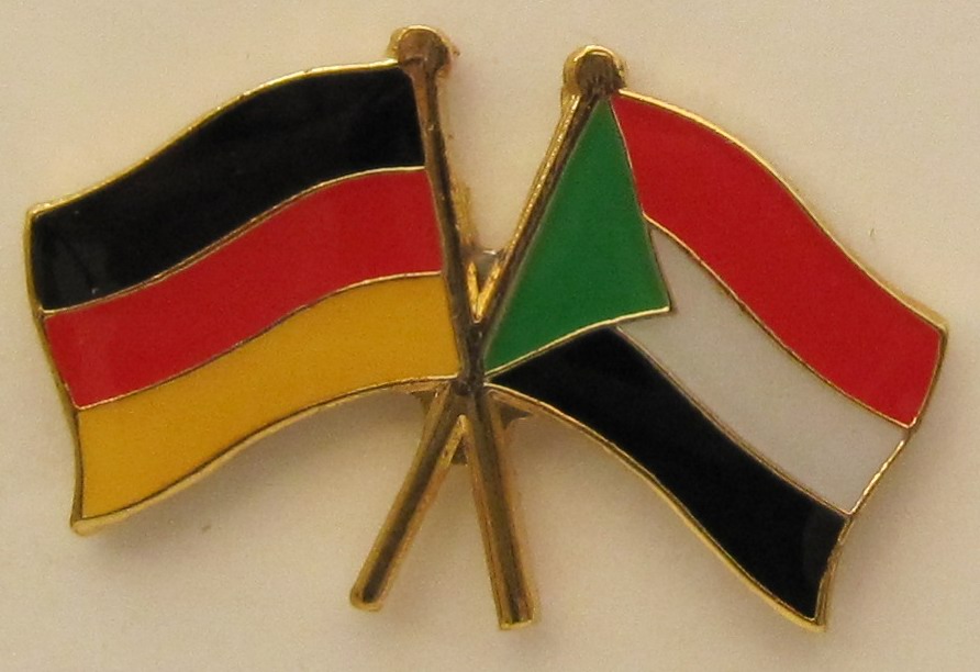 Sudan / Deutschland Freundschafts Pin Anstecker Flagge Fahne Nationalflagge