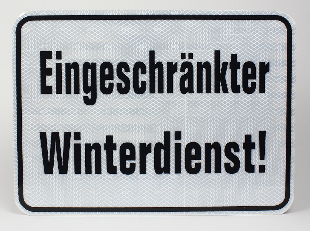 Reflektierendes Aluminium Schild Eingeschränkter Winterdienst