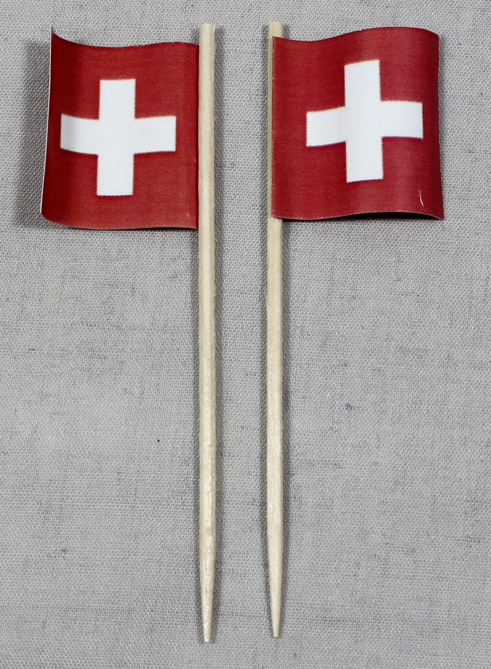 Party-Picker Flagge Schweiz quadratisch Papierfähnchen in Spitzenqualität 50 Stück Beutel