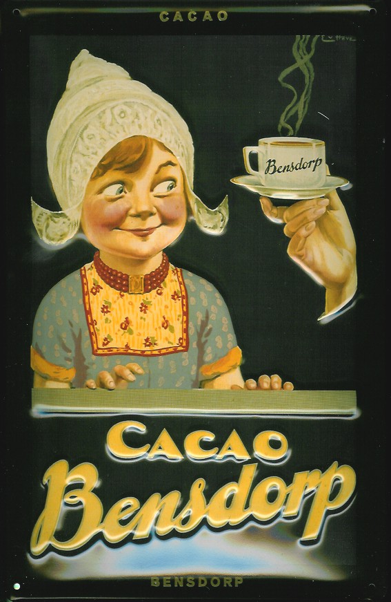 Blechschild Cacao Bensdorp Kakao Holland Retro Schild Nostalgieschild