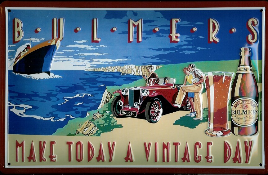 Blechschild Bulmers Cider Bier Vintage Day Oldtimer Auto Schiff Schild