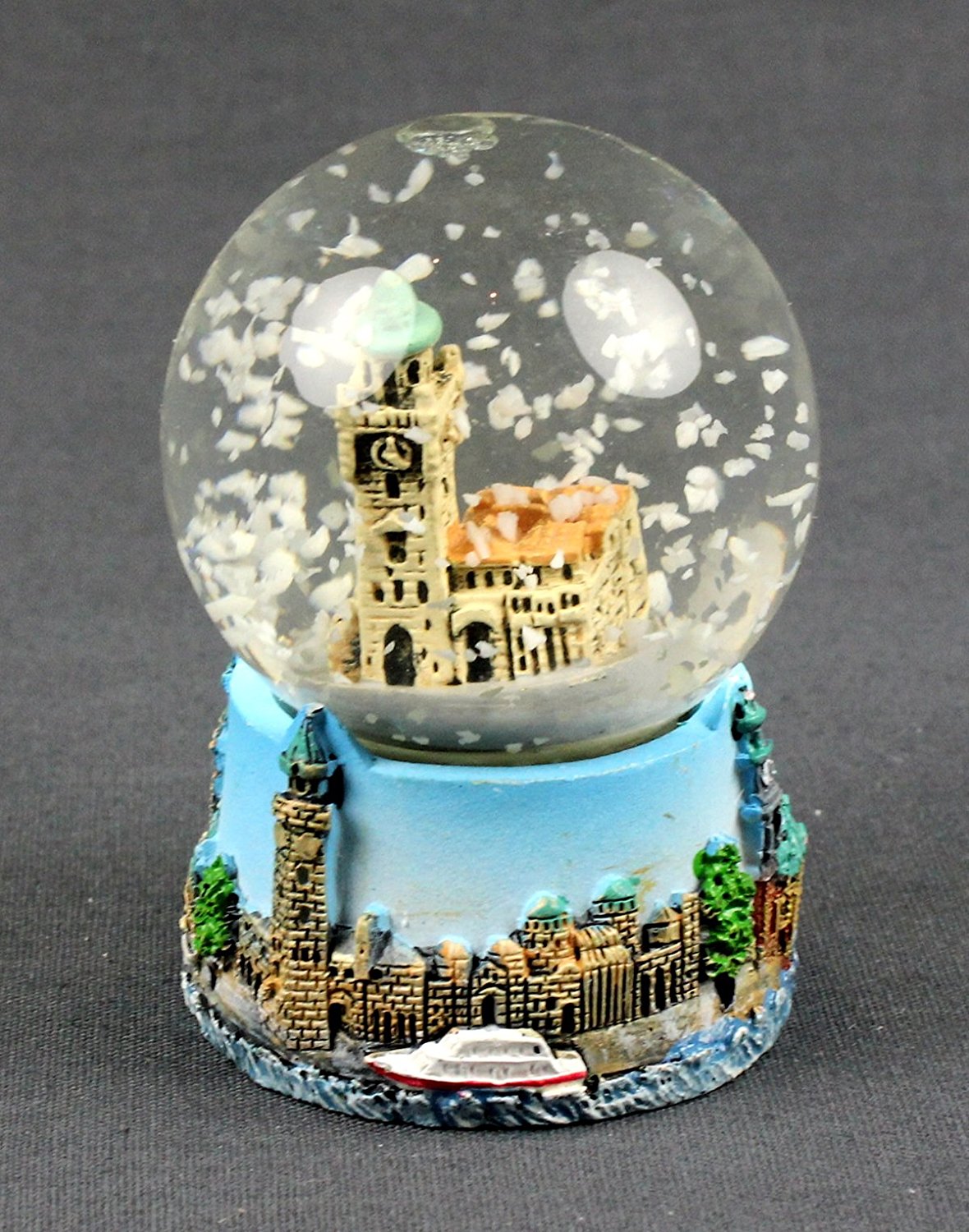 Schneekugel mit Landungsbrücken Hamburg St. Pauli 6x4,5 cm Schüttelkugel Glitzerkugel klein