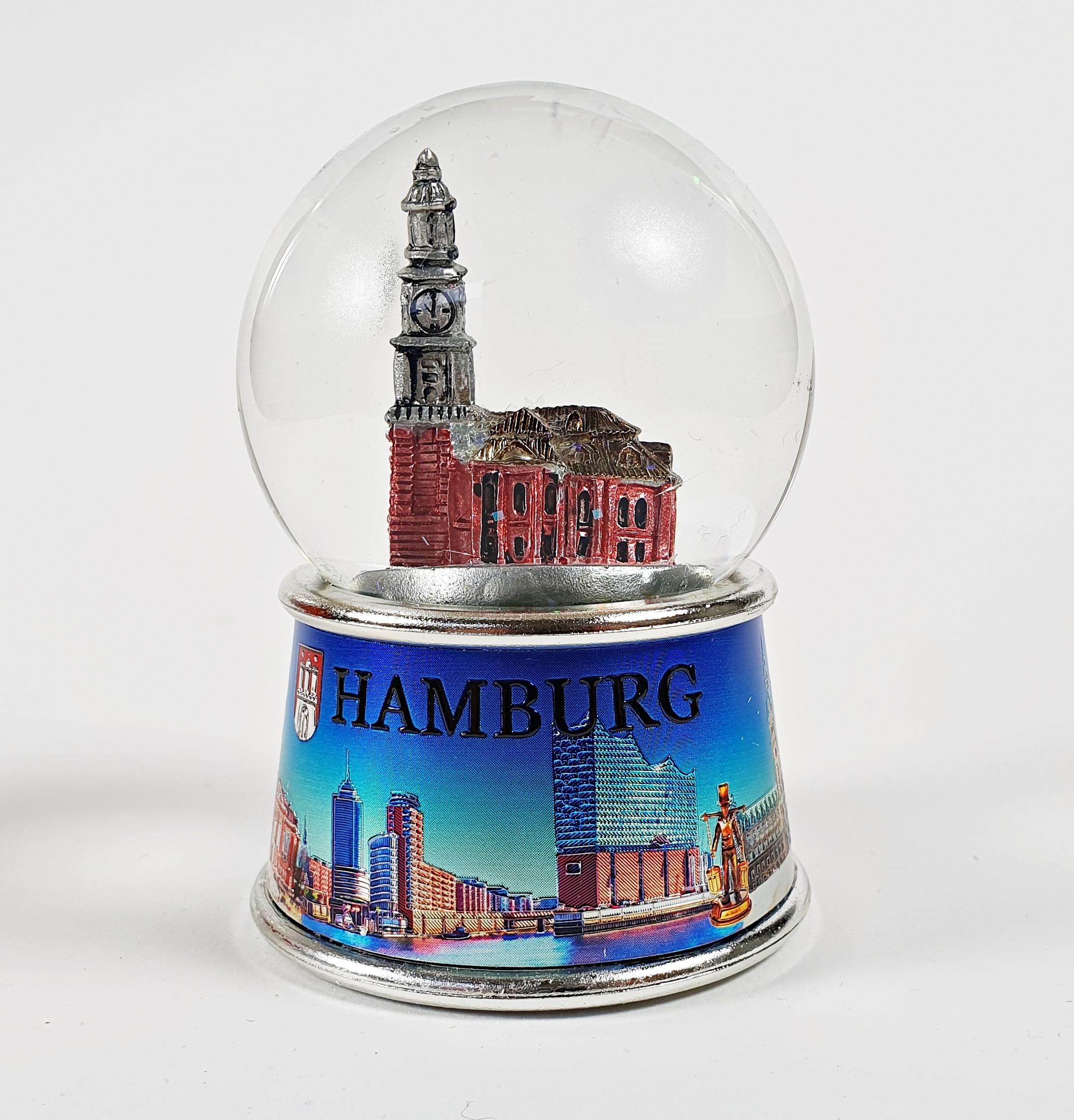 Schneekugel Panoramabild Hamburg Michel Michaeliskirche Schüttelkugel Glitzerkugel