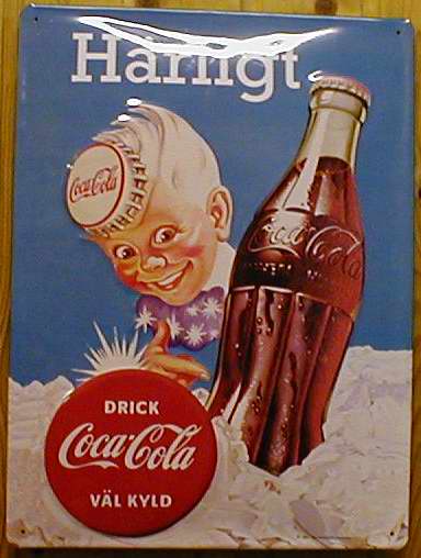 Blechschild Coca Cola Coke Härligt retro Werbung Schild Nostalgieschild