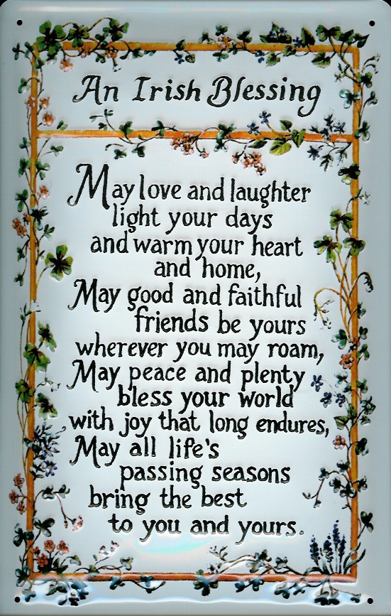 Blechschild An Irish Blessing retro Schild Metallschild