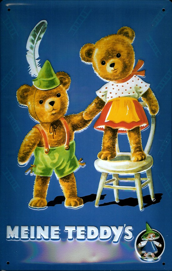 meine-teddys-teddy-blechschild Blechschild Meine Teddys Teddybär Teddy Schild Nostalgieschild