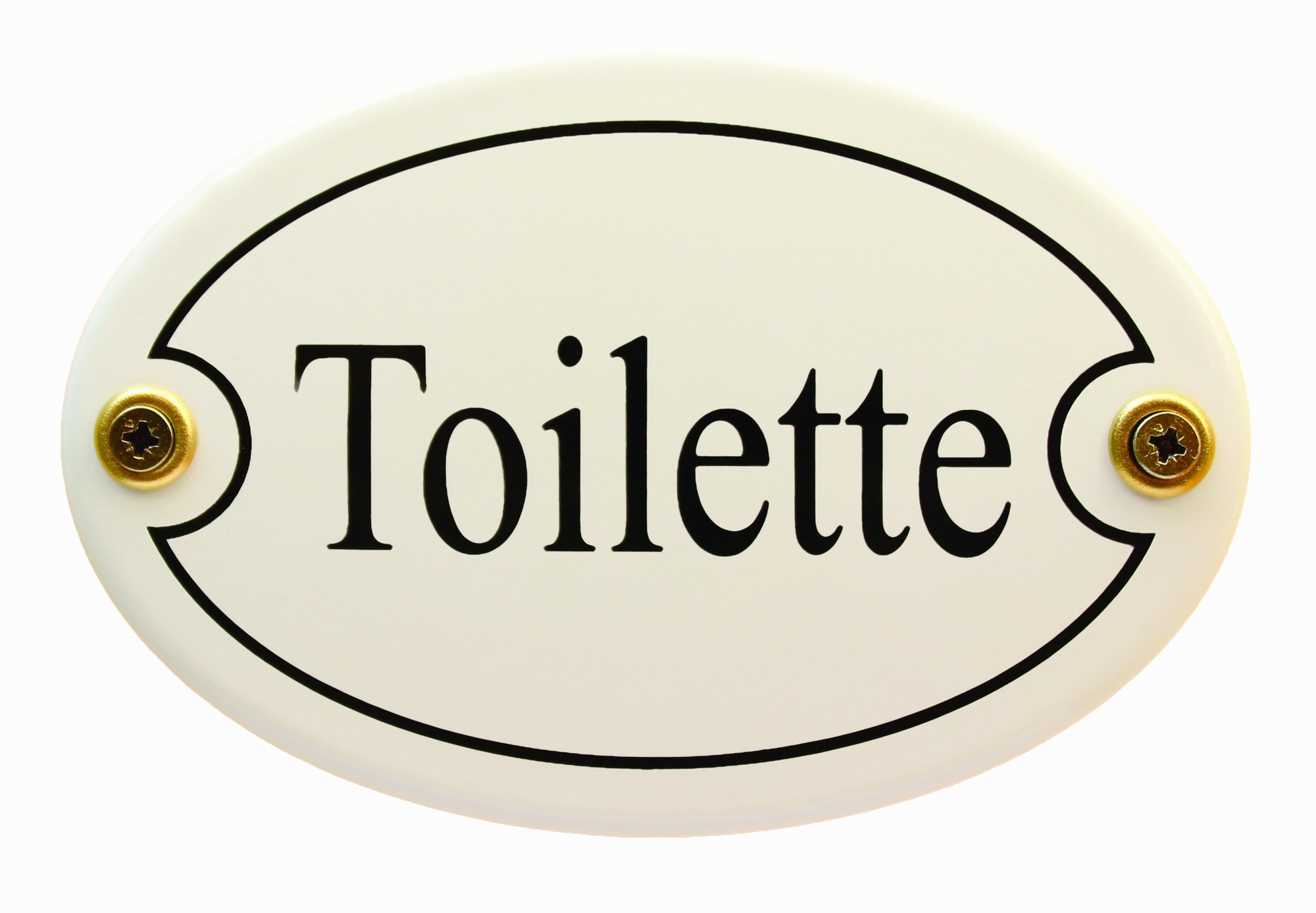 Emaille Türschild Toilette weiss oval Emaille Toilettenschild Schild WC Klo Kloschild