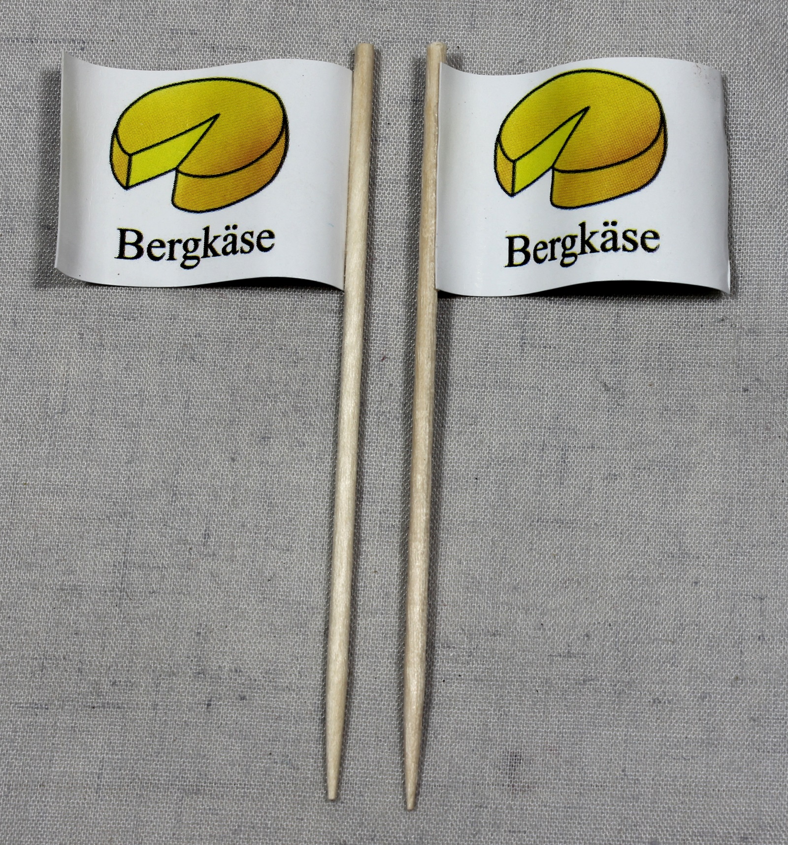 deko-picker-bergkaese Party-Picker Flagge Bergkäse Papierfähnchen in Spitzenqualität 50 Stück Beutel