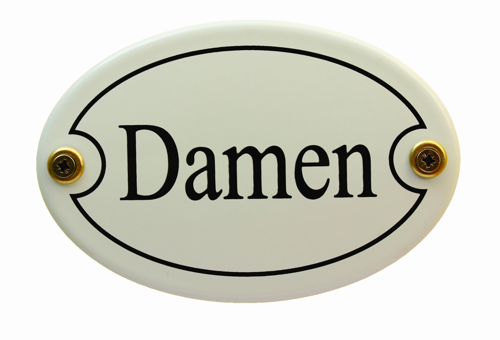 Emaille Türschild Damen weiß oval Emaille Toilettenschild Schild WC Kloschild