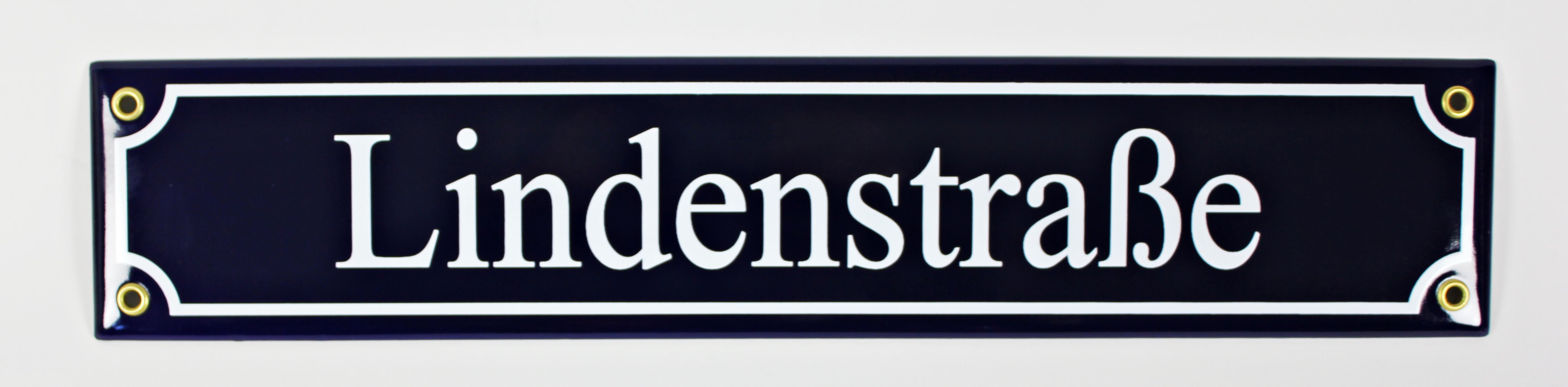 Strassenschild Lindenstraße 40x8 cm Emaille Schild Emaile Emailleschild