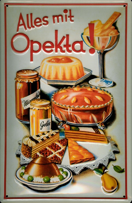 Blechschild Opekta Pudding Gelee Schild Nostalgieschild